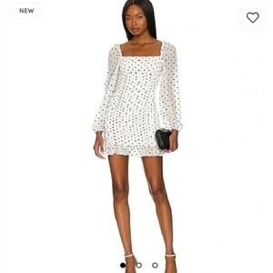 Lovers + Friends Revolve Black & White Hearts Mini Dress